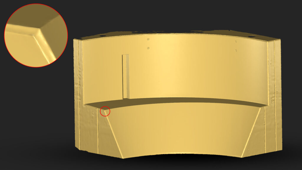 3D mesh van gescand beton element.